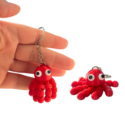 מחזיק מפתחות תמנון מפרקי – צעצוע פידג'ט גמיש ומפיג מתחים
