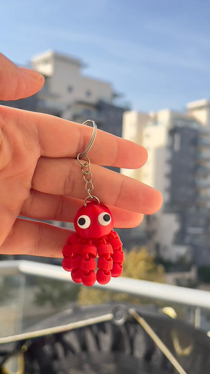מחזיק מפתחות תמנון מפרקי – צעצוע פידג'ט גמיש ומפיג מתחים