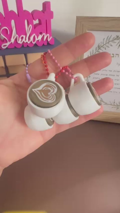 ☕ מחזיק מפתחות קליקר "לאטה ארט"
